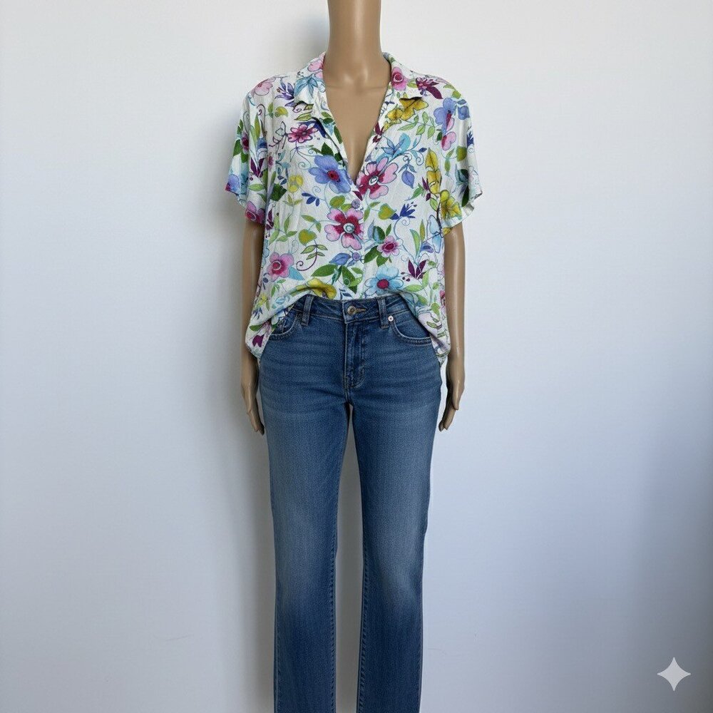 Jams World Floral Button -Down Shirt L - Picture 3 of 5